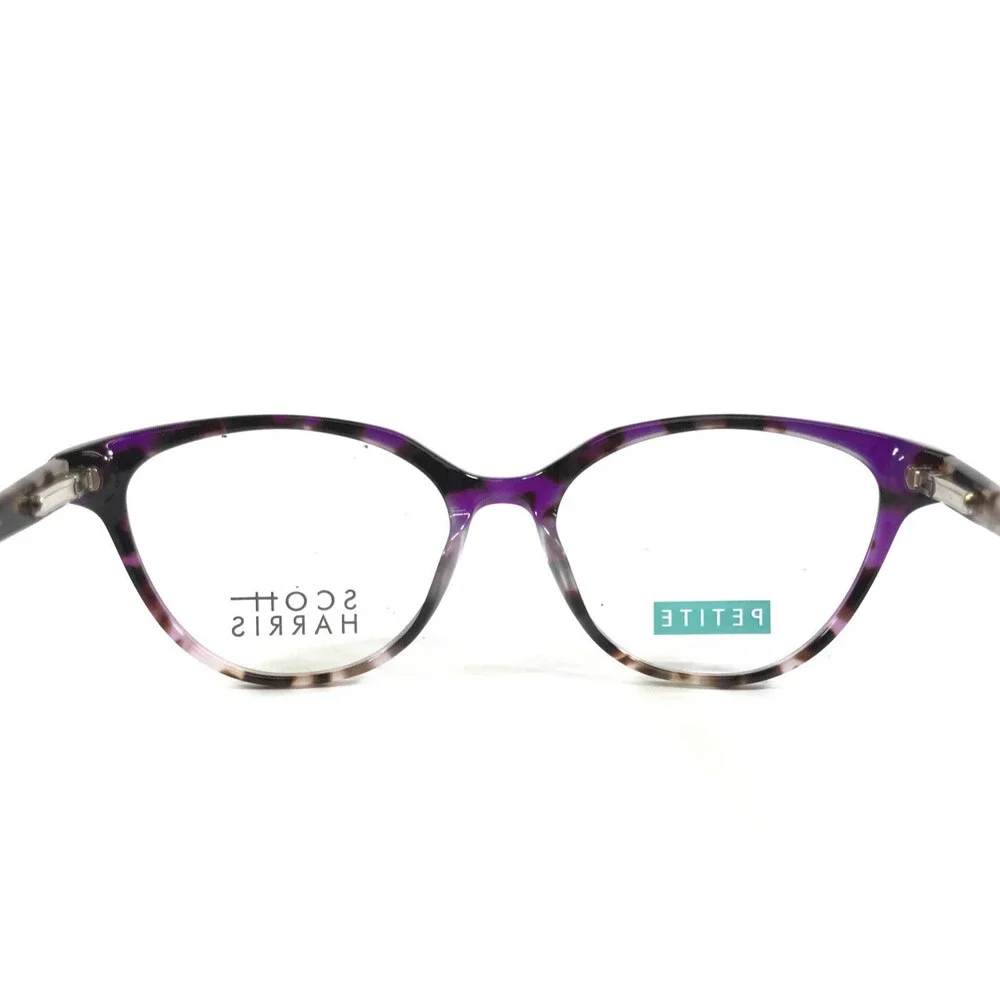 Scott Harris Petite Eyeglasses Frame SH-686 C1 Plum Tortoise Cat Eye 48-15-135